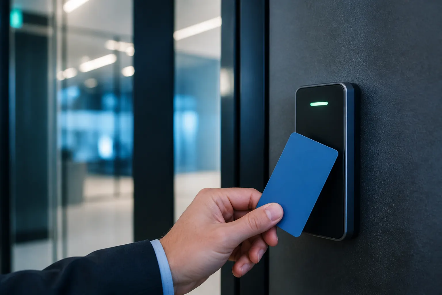 RFID card reader controlling an office entrance in Bursa